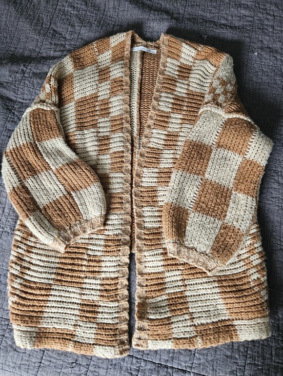 Altar'd State Sweaters - Altar'd State Baggy Checkered Cardigan